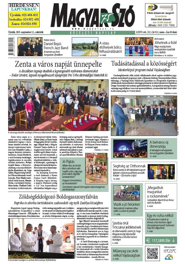 Magyar Szó, 76. évf. 2019. szeptember 12. 212. sz. 1–20. oldal