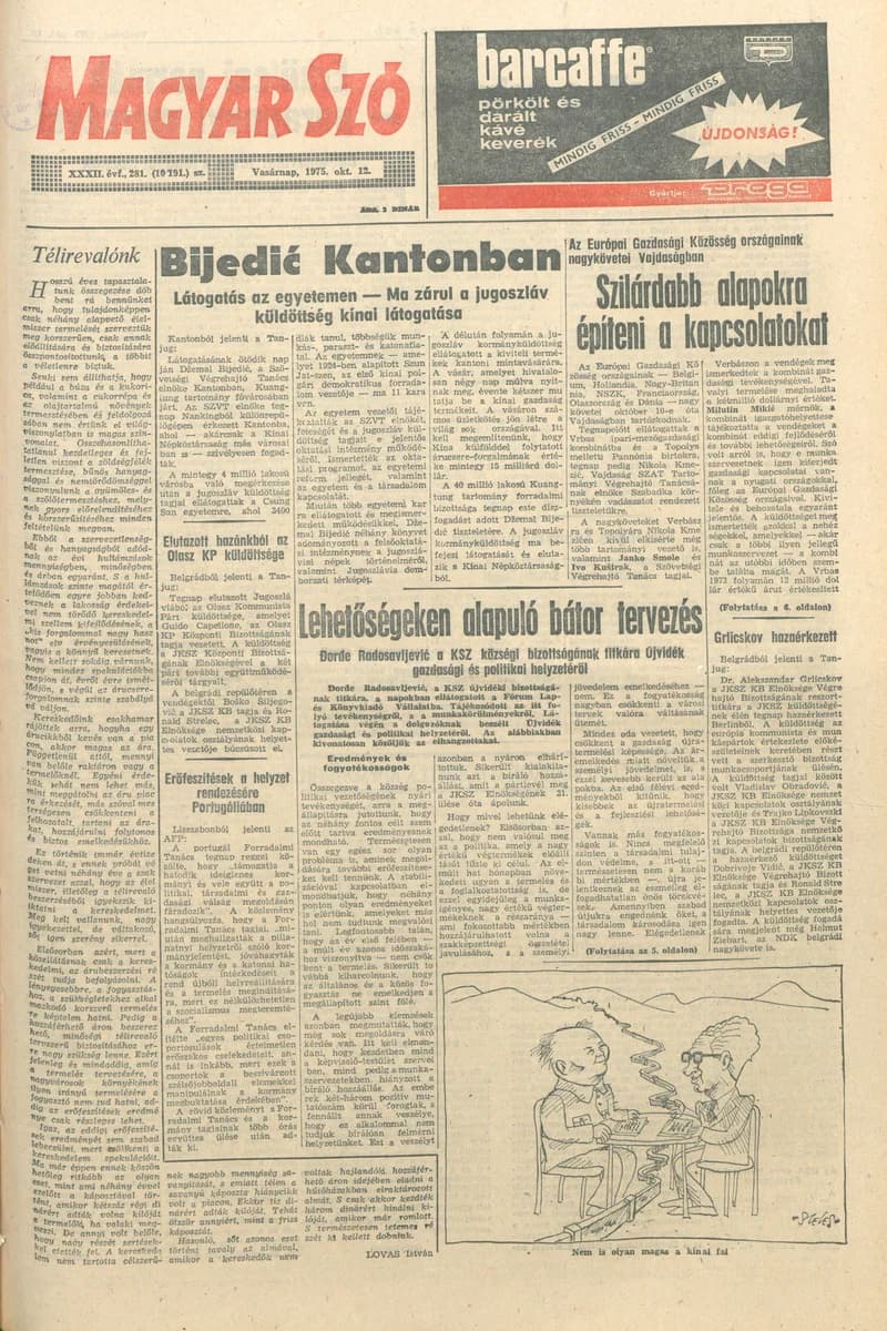Magyar Szó, 32. évf. 1975. október 12. 281. sz.