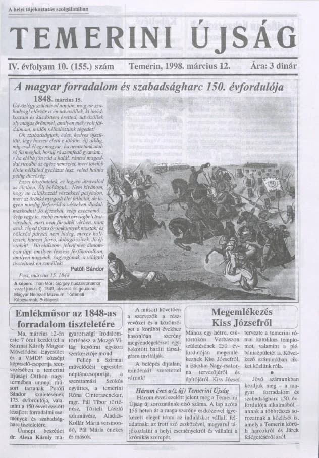 Temerini Újság, 4. évf. 1998. március 12. 10. sz.