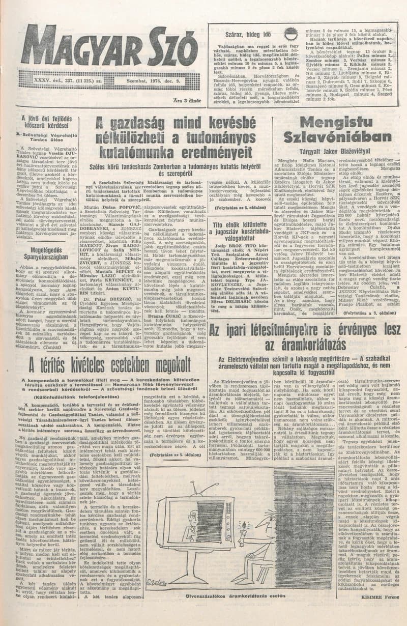 Magyar Szó, 35. évf. 1978. december 9. 337. sz. 1–20. oldal