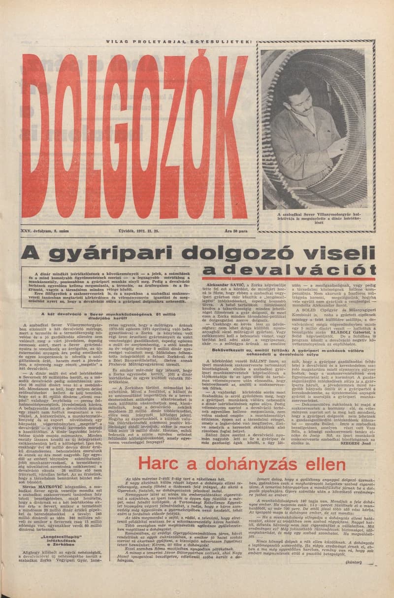 Dolgozók, 26. évf. 1972. február 25. 8. sz.