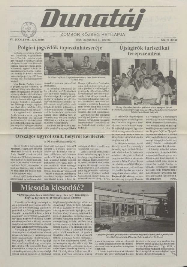 Dunatáj, 7. évf. 2005. augusztus 3. 330. sz.