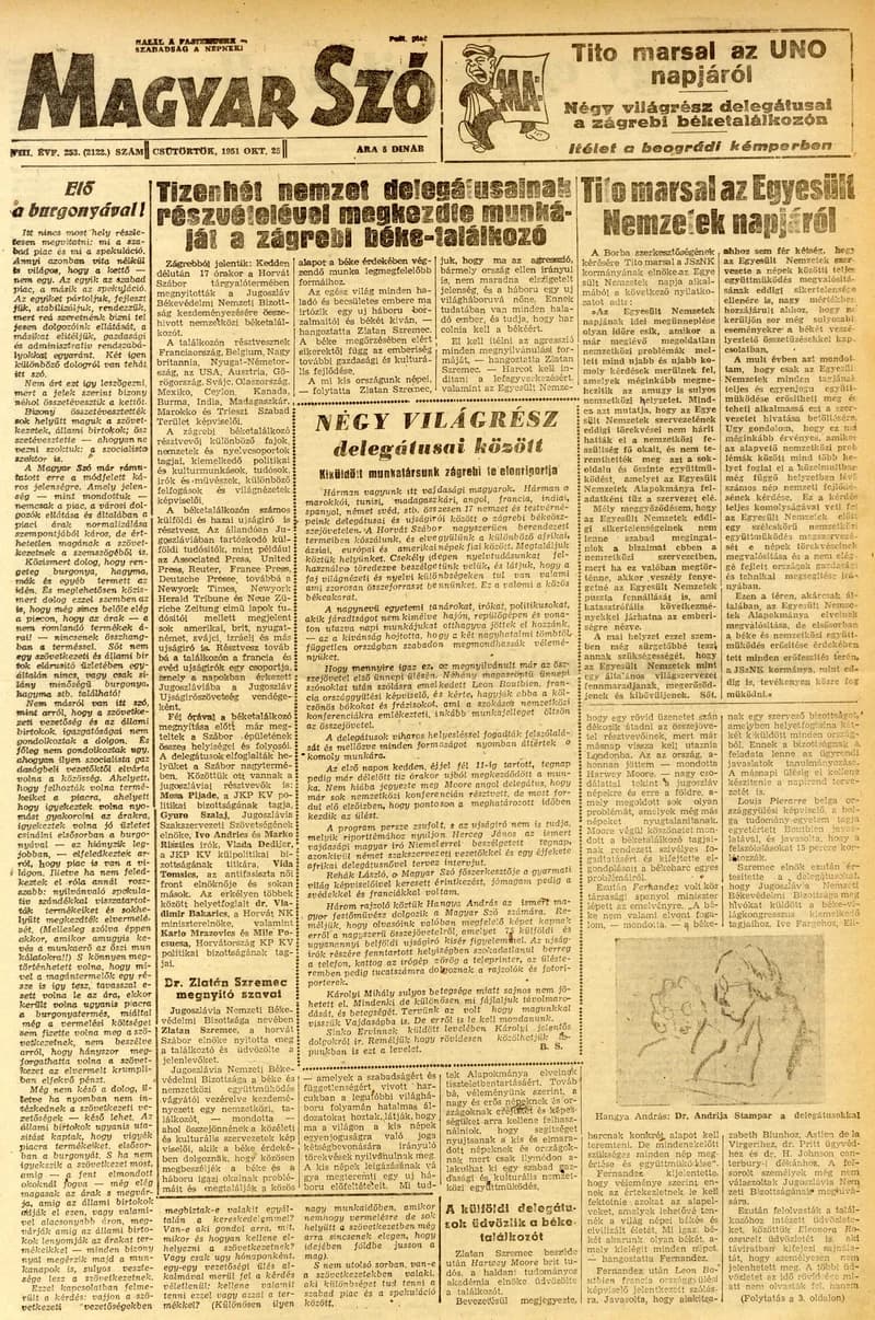 Magyar Szó, 8. évf. 1951. október 25. 253. sz. 1–6. oldal
