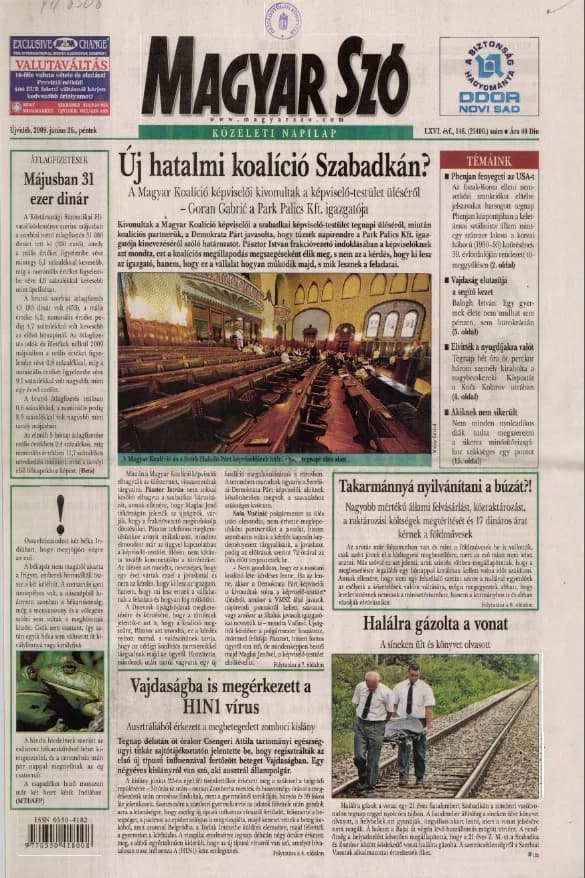 Magyar Szó, 66. évf. 2009. június 26. 146. sz. 1–20. oldal