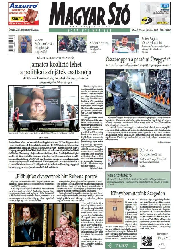 Magyar Szó, 74. évf. 2017. szeptember 26. 224. sz. 1–20. oldal