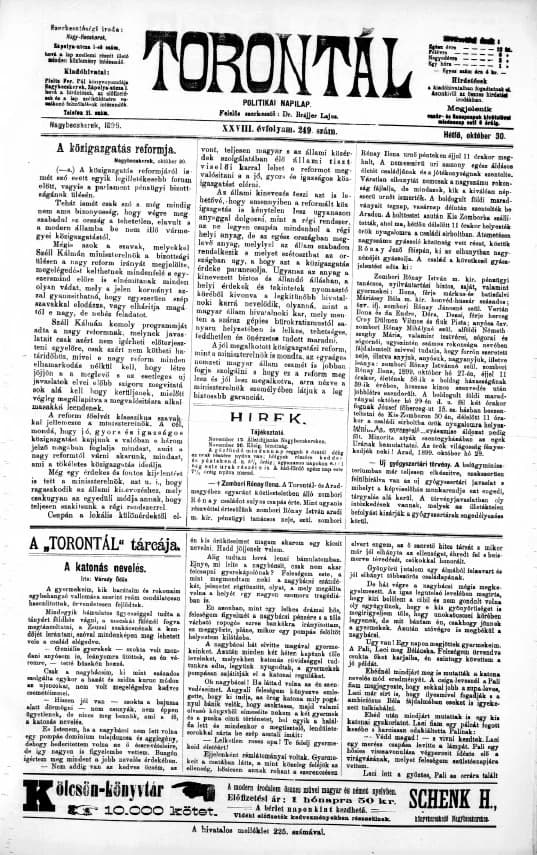 Torontál, 28. évf. 1899. október 30. 249. sz.