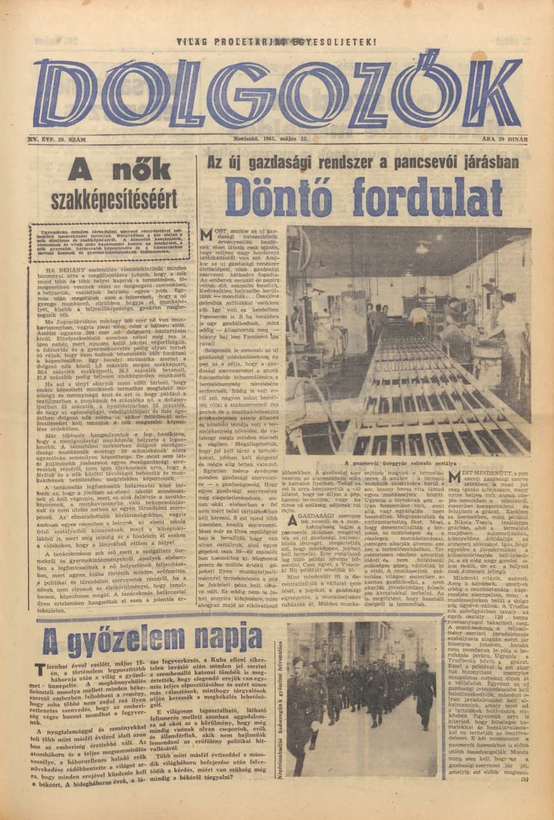 Dolgozók, 15. évf. 1961. május 12. 20. sz.