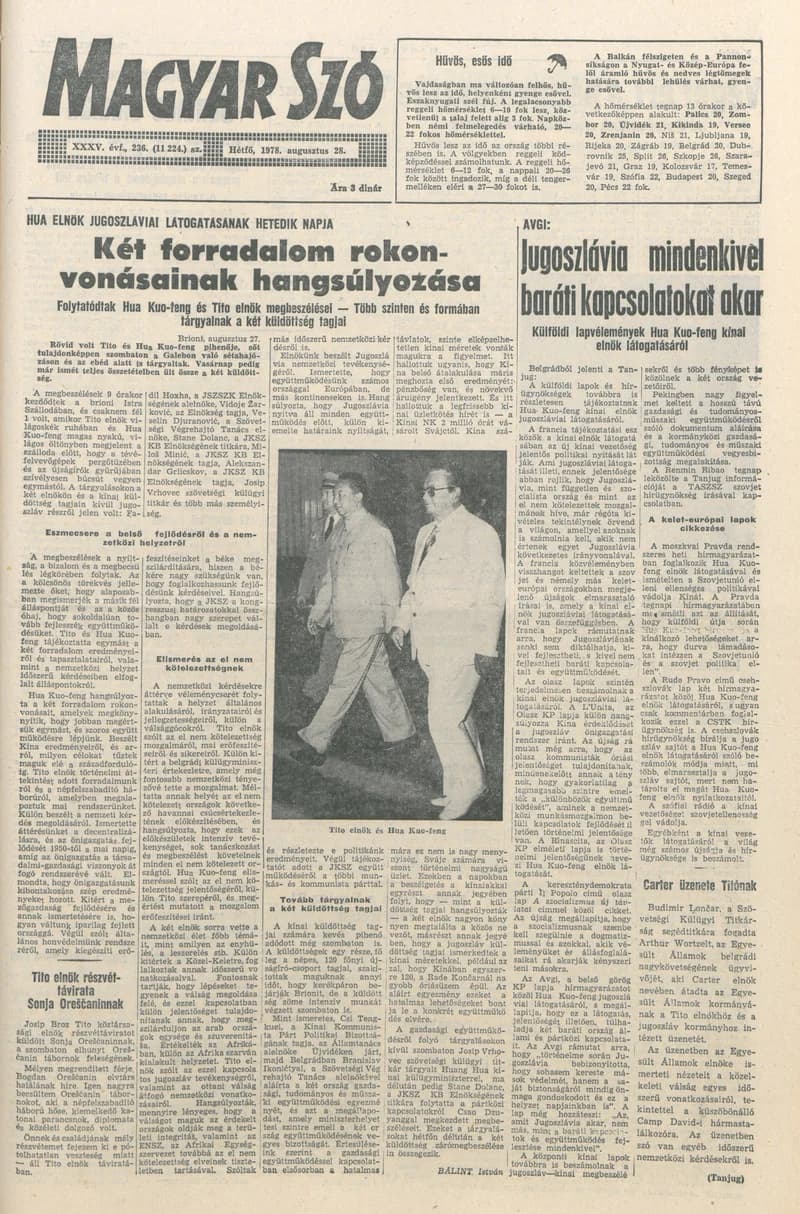Magyar Szó, 35. évf. 1978. augusztus 28. 236. sz. 1–8. oldal