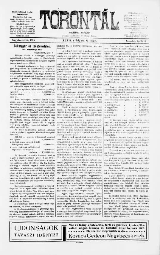 Torontál, 34. évf. 1905. április 8. 81. sz.