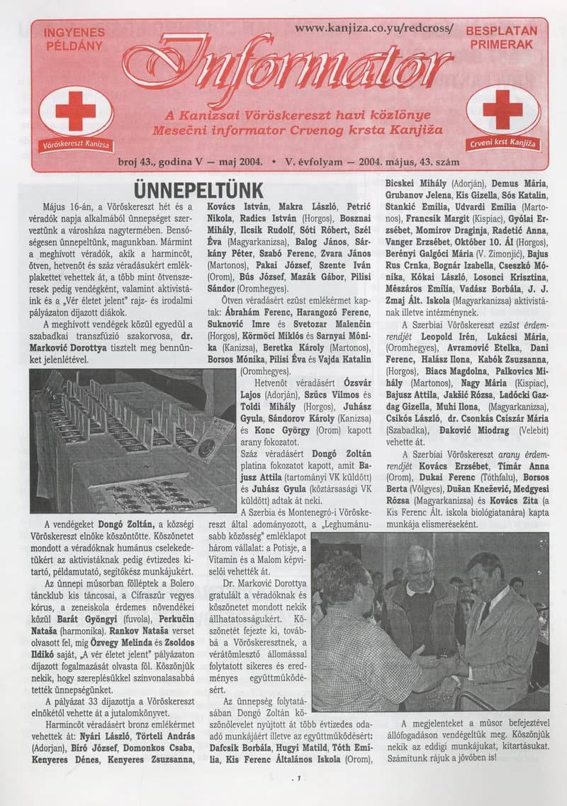 Informator, 5. évf. 2004. május 1. 43. sz.