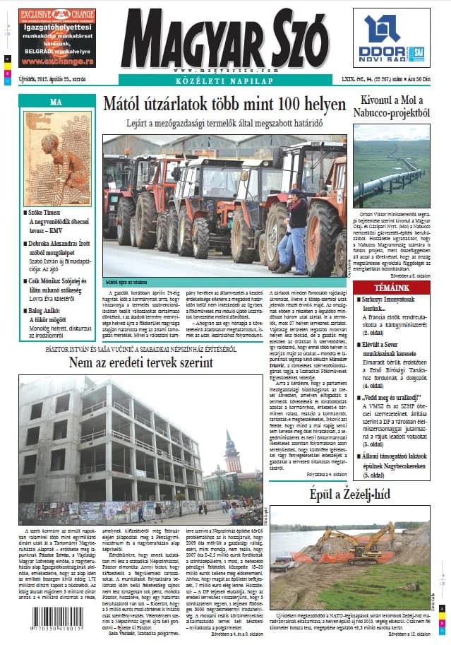 Magyar Szó, 69. évf. 2012. április 25. 94. sz. 1–20. oldal