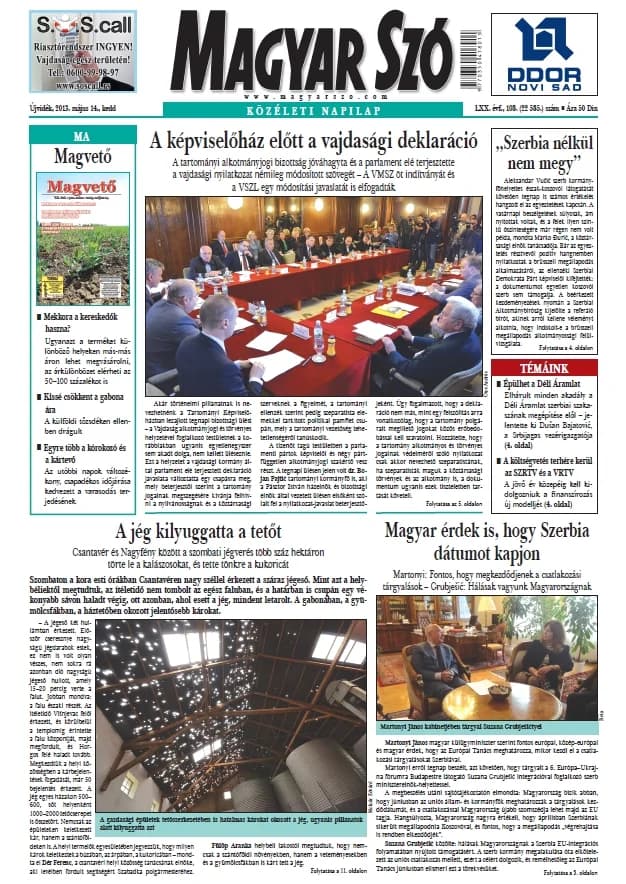 Magyar Szó, 70. évf. 2013. május 14. 108. sz. 1–20. oldal