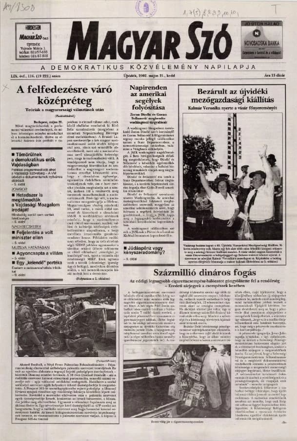 Magyar Szó, 59. évf. 2002. május 21. 116. sz. 1–16. oldal