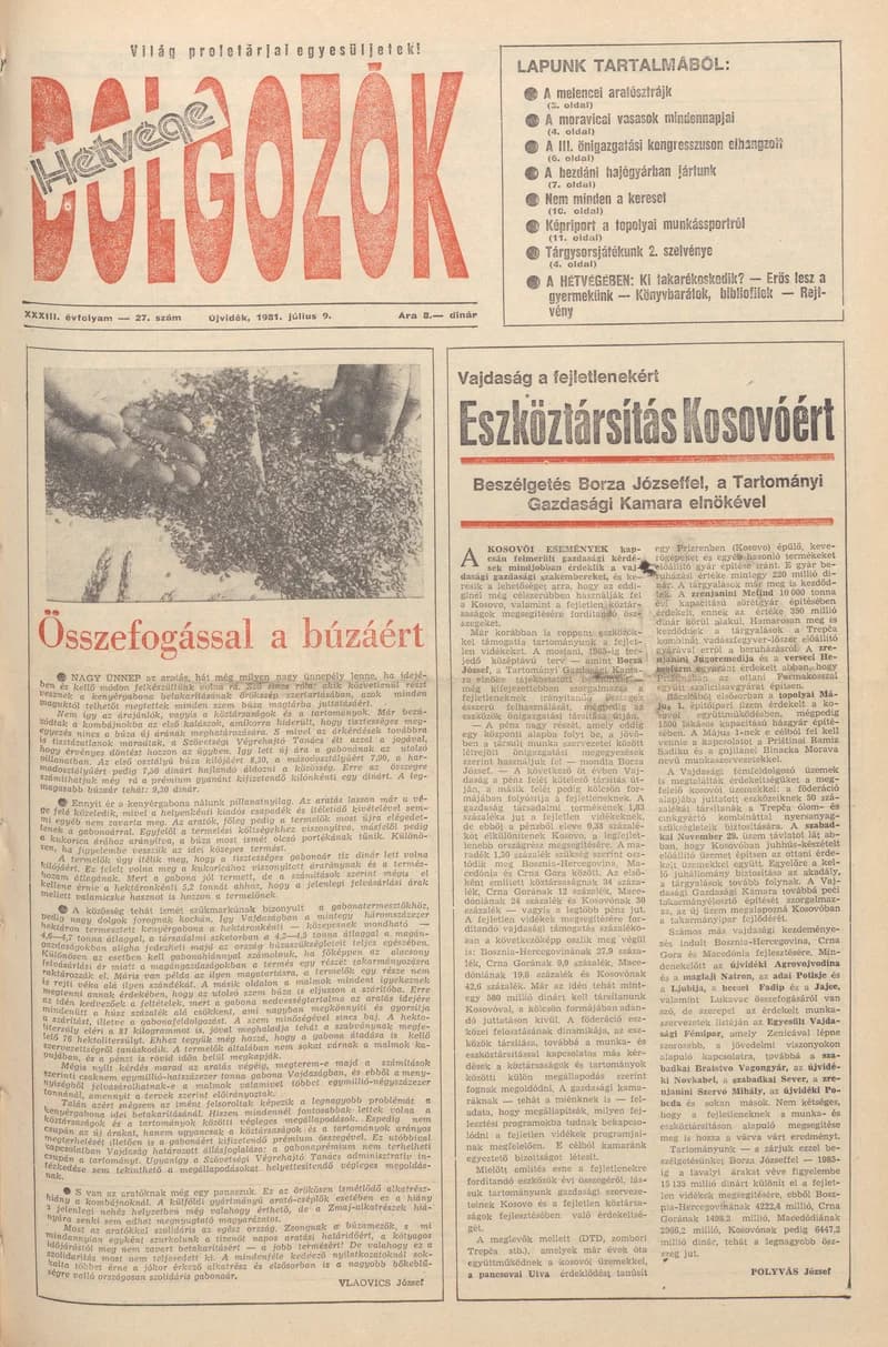 Dolgozók, 35. évf. 1981. július 9. 27. sz.