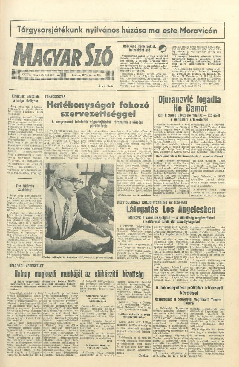Magyar Szó, 35. évf. 1978. július 21. 198. sz. 1–12. oldal