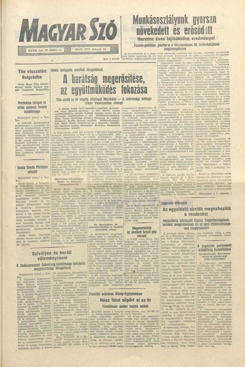 Magyar Szó, 32. évf. 1975. február 24. 53. sz.