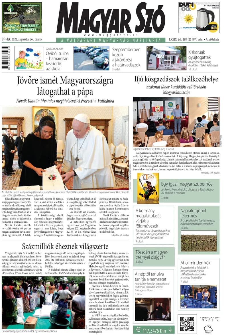Magyar Szó, 79. évf. 2022. augusztus 26. 198. sz. 1–16. oldal