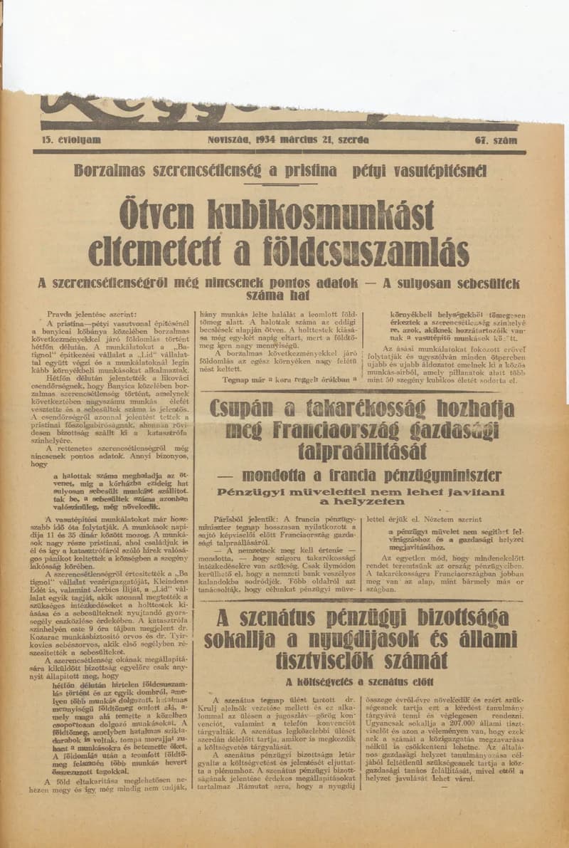 Reggeli Újság, 15. évf. 1934. március 21. 67. sz.
