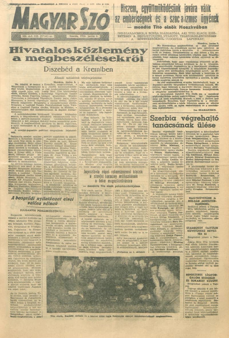 Magyar Szó, 13. évf. 1956. június 6. 153. sz. 1–8. oldal
