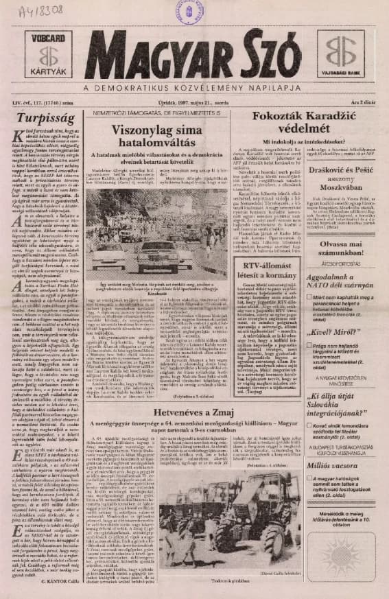 Magyar Szó, 54. évf. 1997. május 21. 117. sz. 1–16. oldal