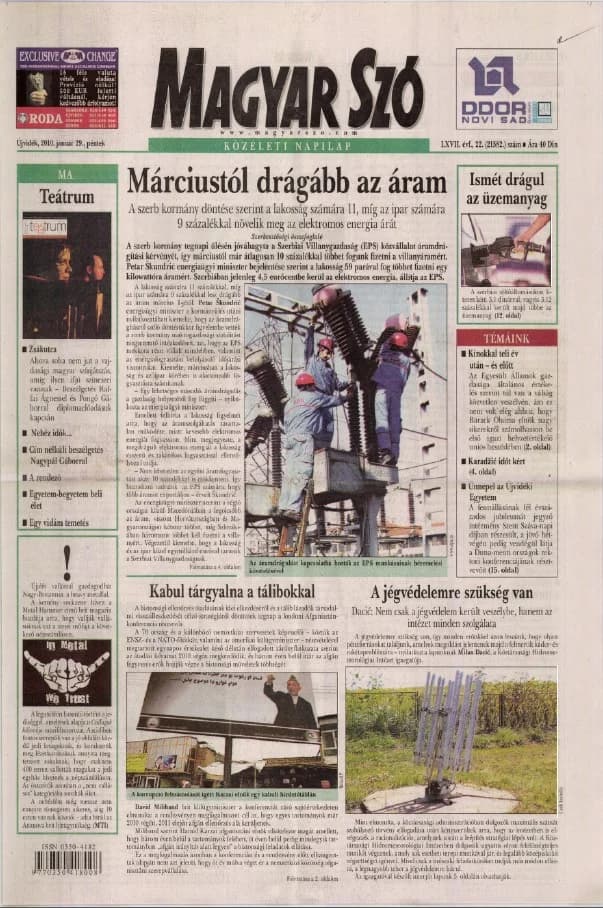 Magyar Szó, 67. évf. 2010. január 29. 22. sz. 1–20. oldal