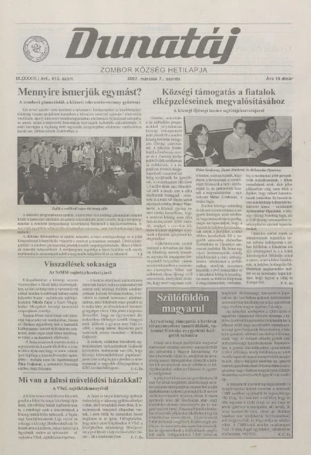 Dunatáj, 9. évf. 2007. március 7. 413. sz.