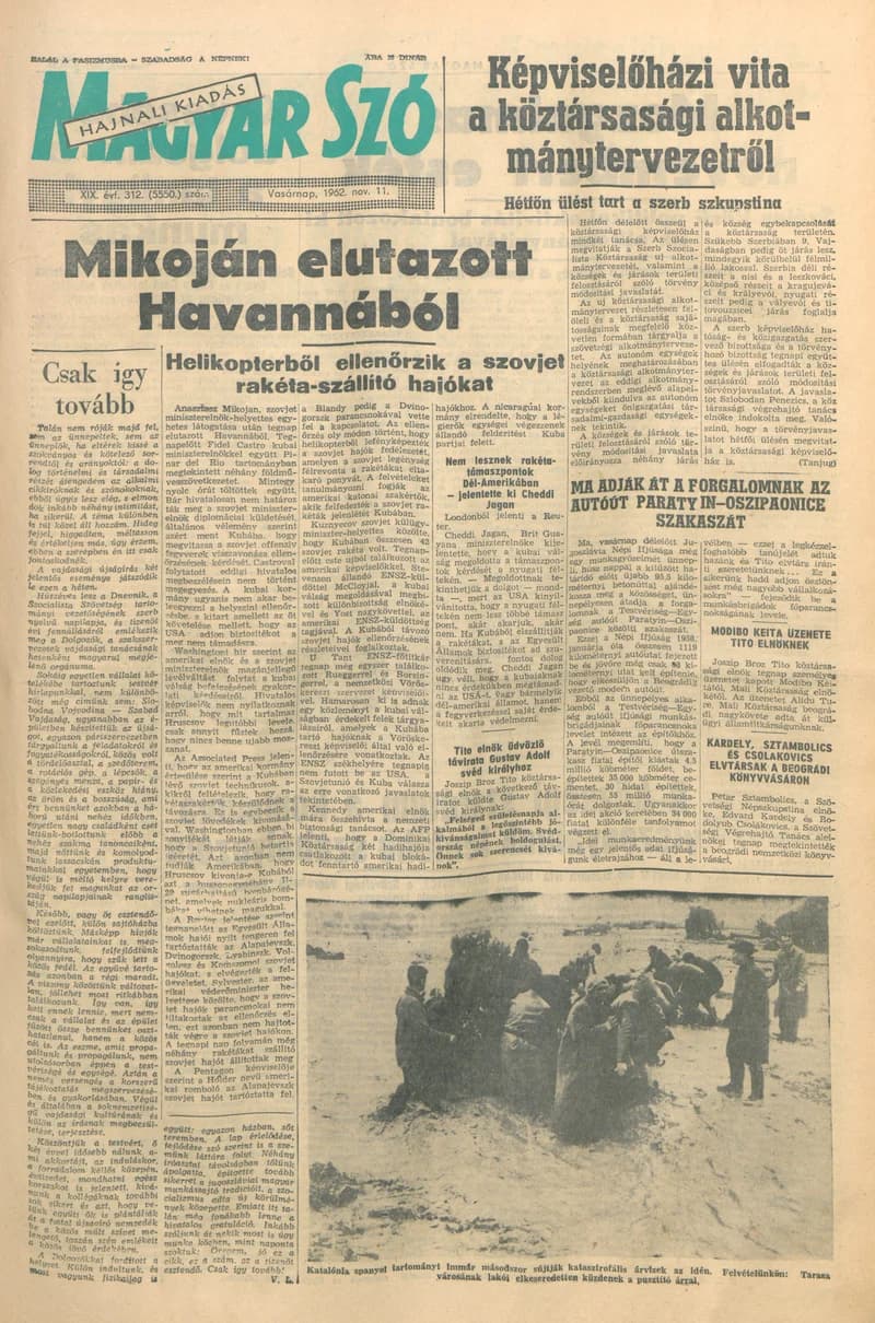 Magyar Szó, 19. évf. 1962. november 11. 312. sz.