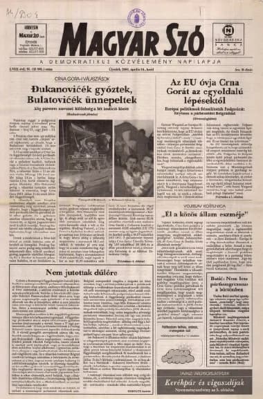 Magyar Szó, 58. évf. 2001. április 24. 95. sz. 1–16. oldal