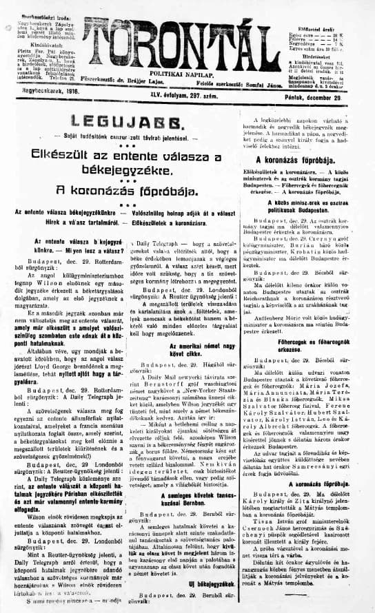 Torontál, 45. évf. 1916. december 29. 297. sz.