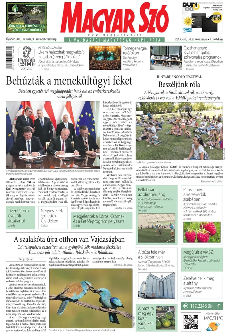 Magyar Szó, 80. évf. 2023. július 8. – 9. 154. sz. 1–32. oldal