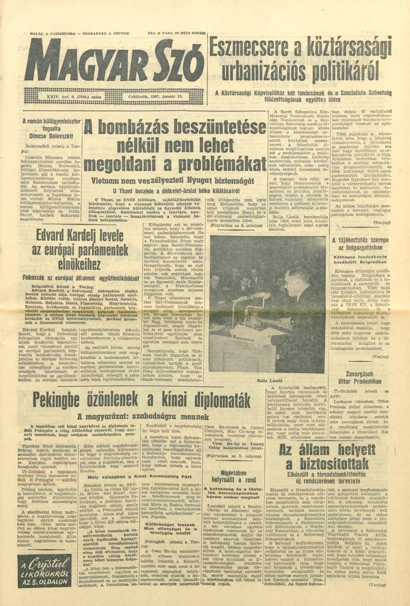 Magyar Szó, 24. évf. 1967. január 12. 9. sz. 1–14. oldal
