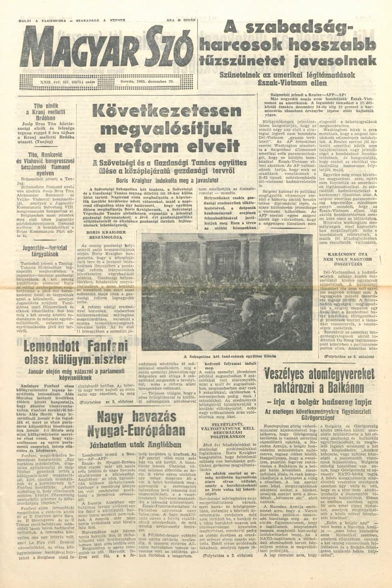 Magyar Szó, 22. évf. 1965. december 29. 357. sz.