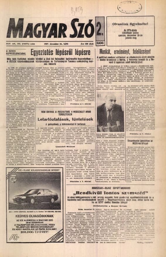Magyar Szó, 44. évf. 1987. december 28. 356. sz. 1–20. oldal