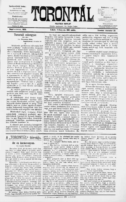 Torontál, 29. évf. 1900. december 29. 297. sz.