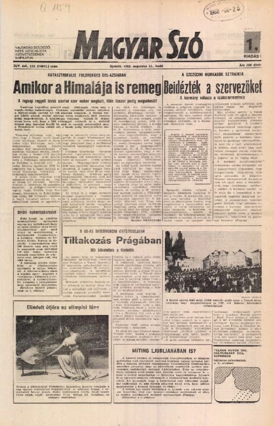 Magyar Szó, 45. évf. 1988. augusztus 23. 232. sz. 1–16. oldal