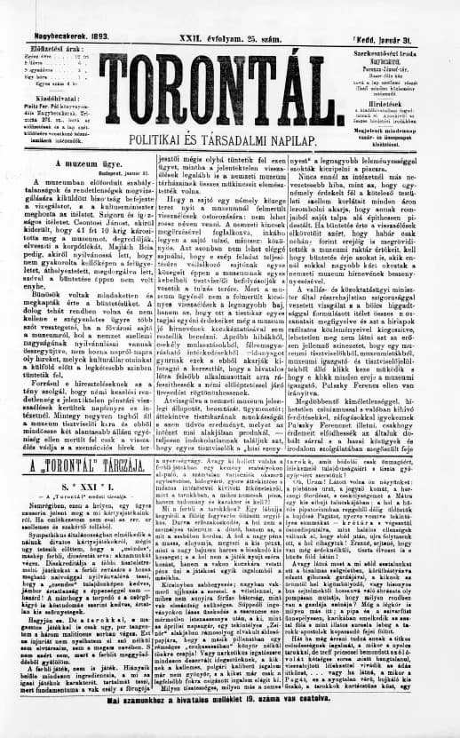 Torontál, 22. évf. 1893. január 31. 25. sz.