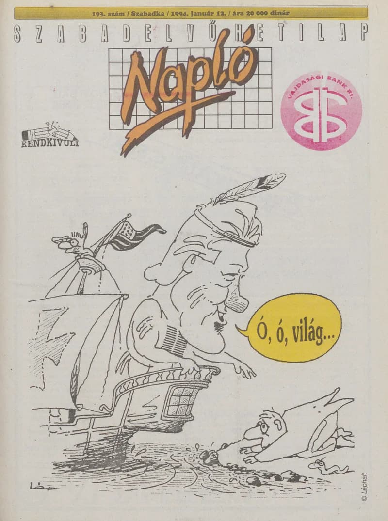 Napló - Szabadelvű hetilap, 5. évf. 1994. január 12. 193. sz.