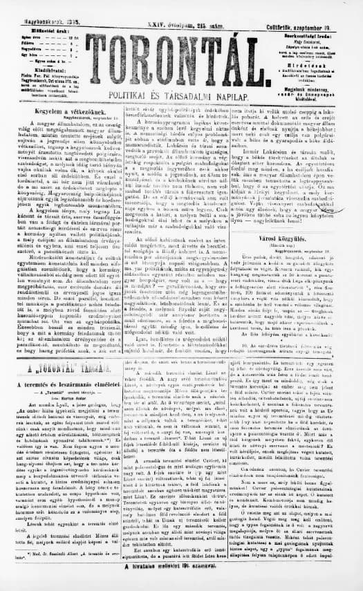 Torontál, 24. évf. 1895. szeptember 19. 215. sz.