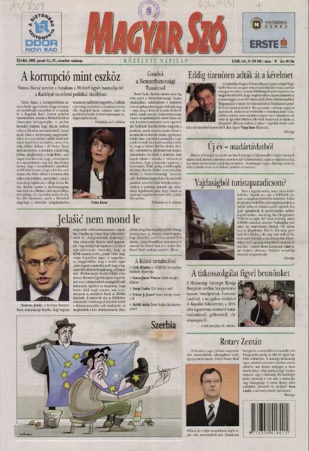 Magyar Szó, 63. évf. 2006. január 14. – 15. 9. sz. 1–28. oldal