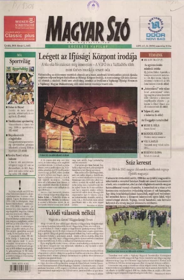 Magyar Szó, 66. évf. 2009. február 2. 25. sz. 1–16. oldal