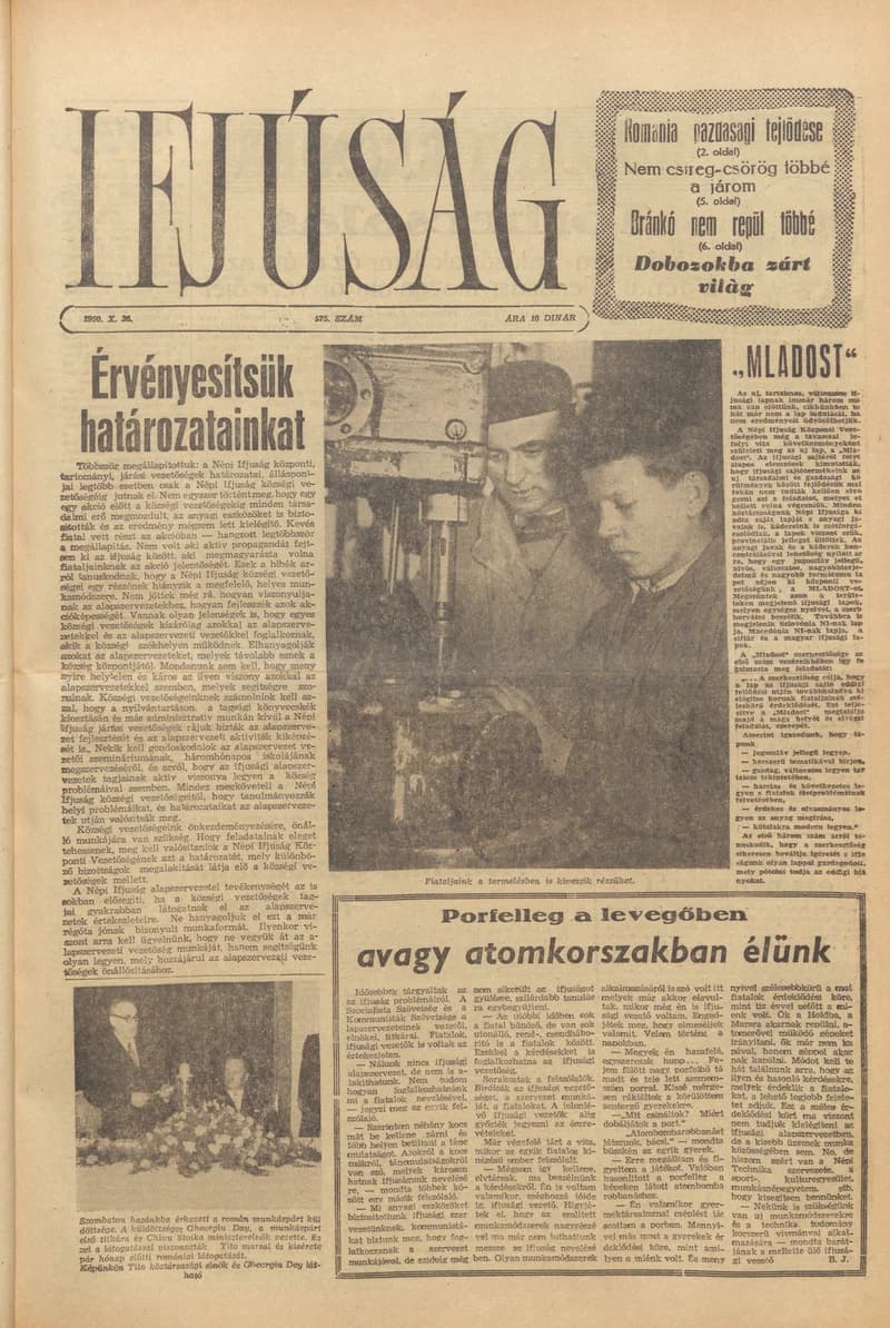 Ifjúság, 12. évf. 1956. október 26. 575. sz.