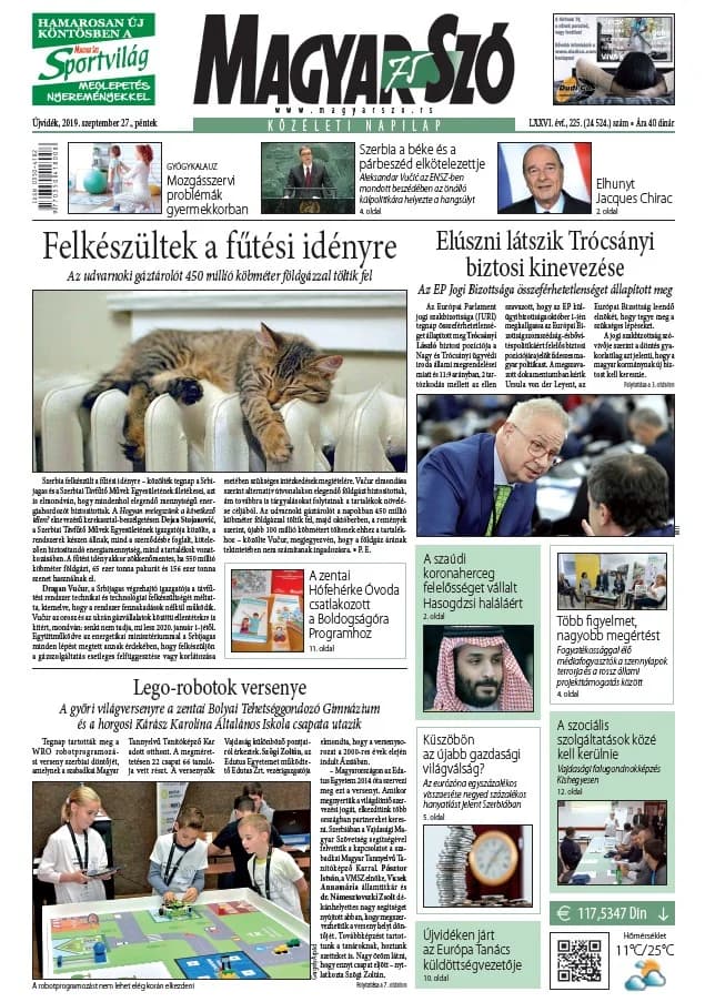 Magyar Szó, 76. évf. 2019. szeptember 27. 225. sz. 1–16. oldal