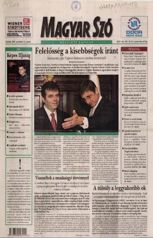Magyar Szó, 64. évf. 2007. november 14. 267. sz. 1–20. oldal