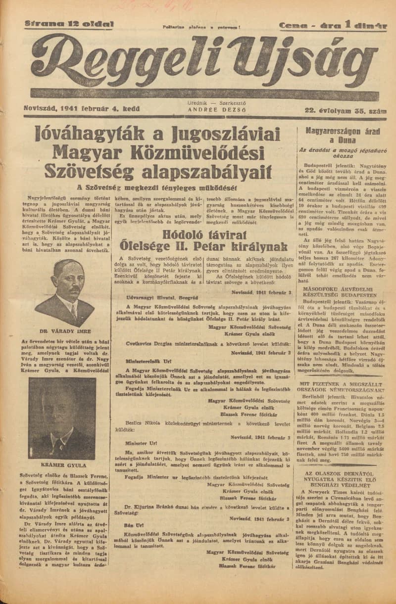 Reggeli Újság, 22. évf. 1941. február 4. 35. sz.