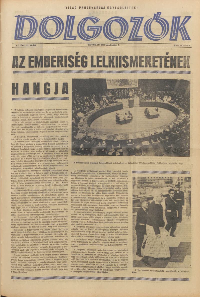 Dolgozók, 15. évf. 1961. szeptember 8. 37. sz.