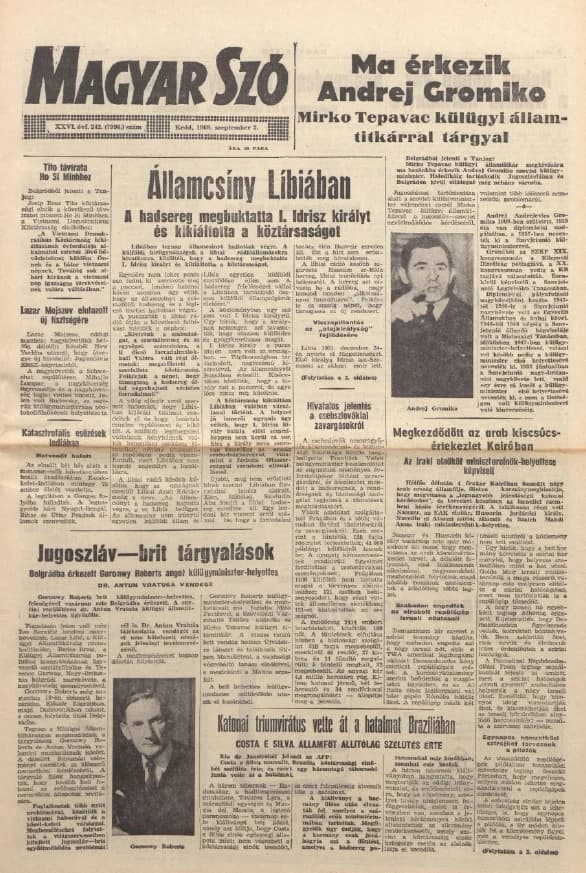 Magyar Szó, 26. évf. 1969. szeptember 2. 242. sz. 1–12. oldal