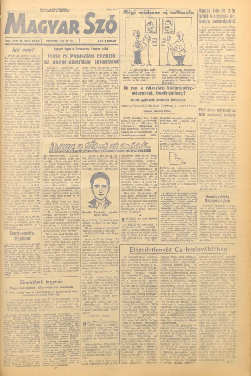 Magyar Szó, 8. évf. 1951. február 23. 45. sz. 1–4. oldal