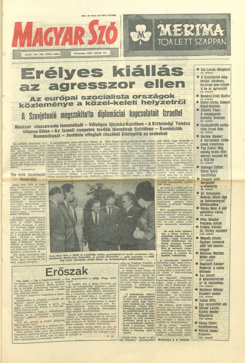 Magyar Szó, 24. évf. 1967. június 11. 158. sz. 1–24. oldal