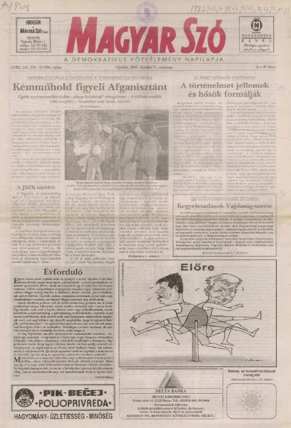 Magyar Szó, 58. évf. 2001. október 7. 230. sz. 1–28. oldal