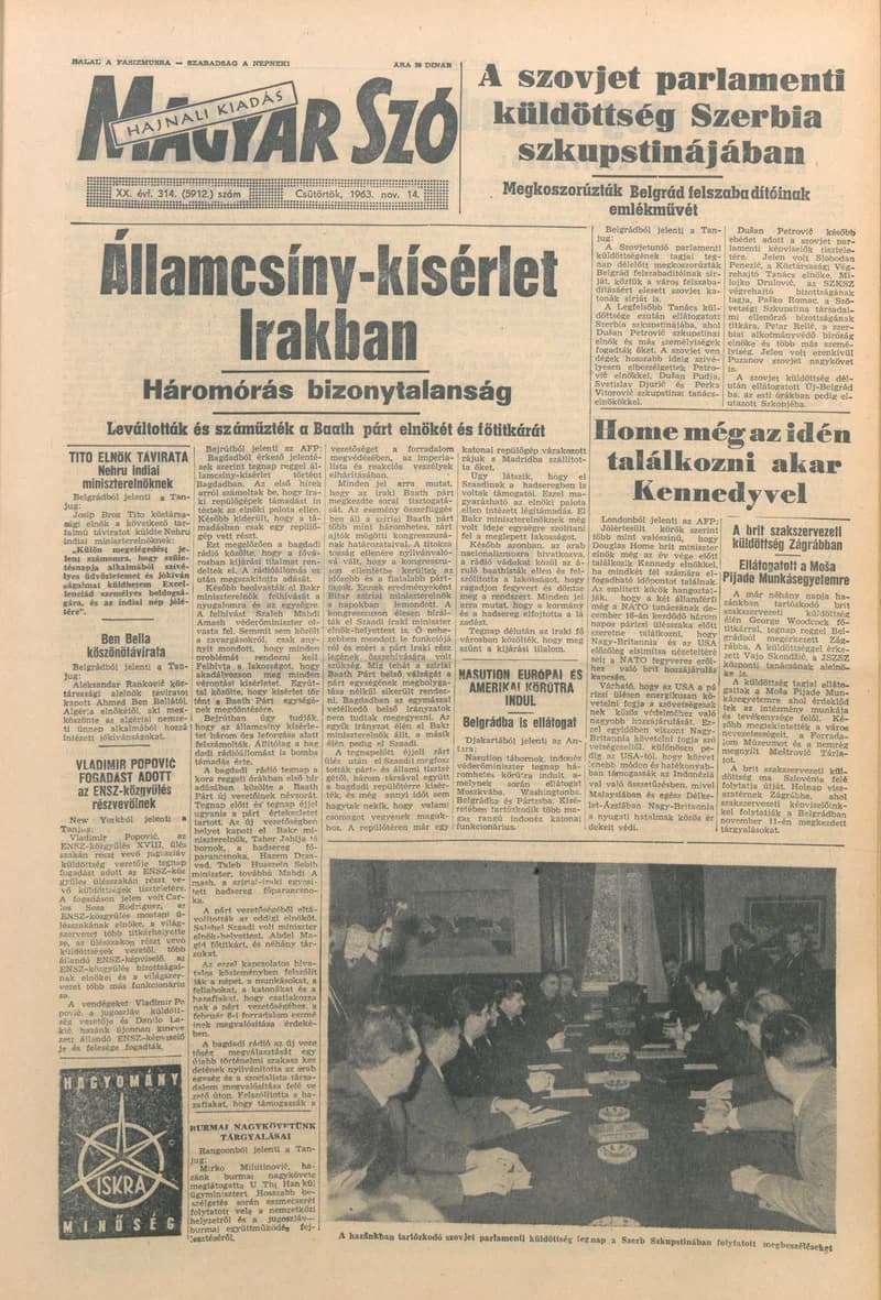 Magyar Szó, 20. évf. 1963. november 14. 314. sz. 1–16. oldal